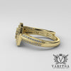 Double Halo Pave 0.55ct Diamond Gold Bridal Set - 02US52